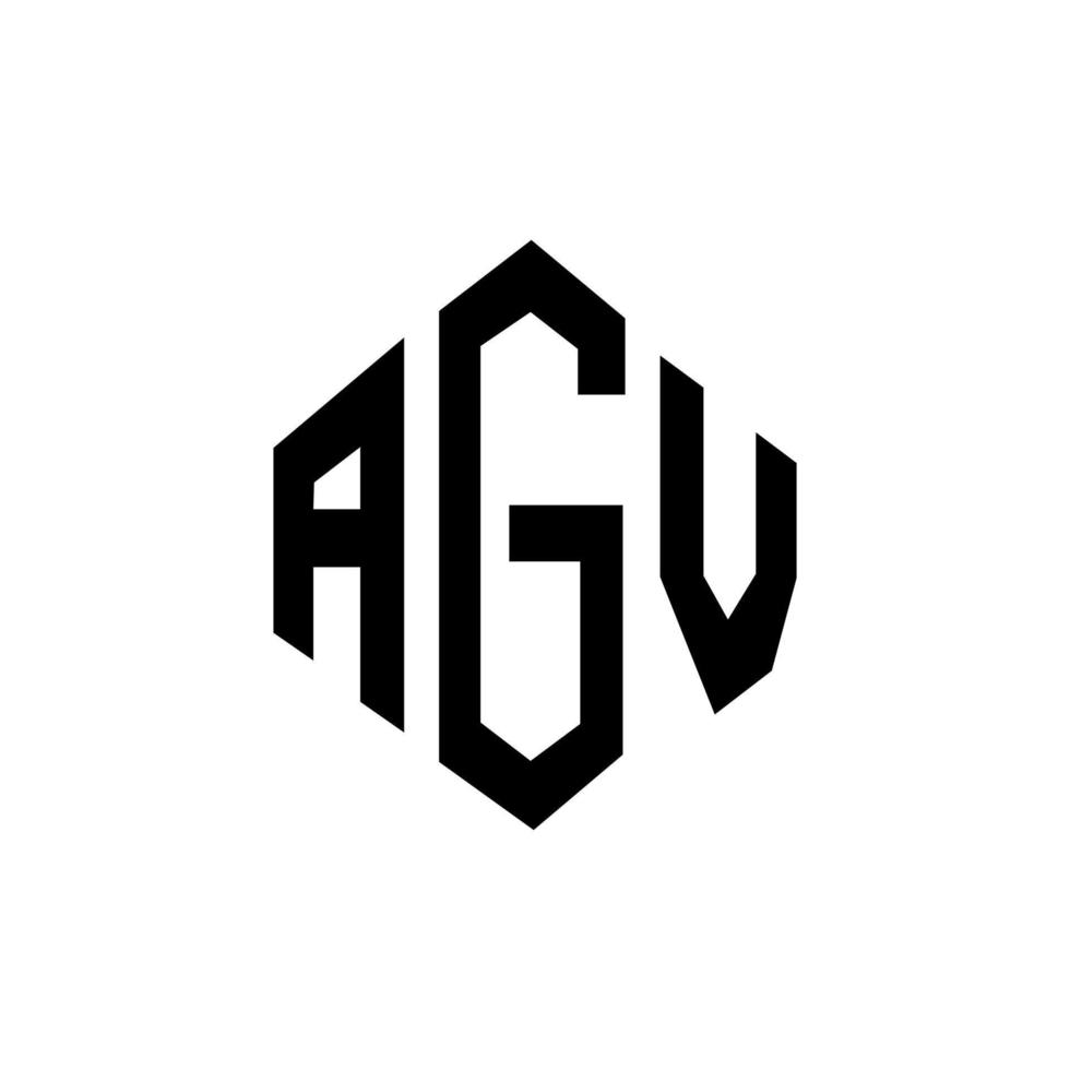 design de logotipo de carta agv com forma de polígono. agv polígono e design de logotipo em forma de cubo. modelo de logotipo de vetor agv hexágono cores brancas e pretas. agv monograma, logotipo de negócios e imóveis.