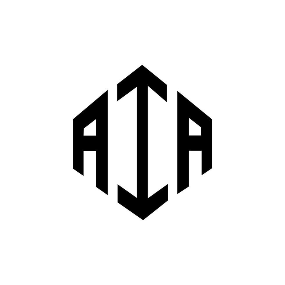 design de logotipo de carta aia com forma de polígono. aia polígono e design de logotipo em forma de cubo. modelo de logotipo de vetor hexágono aia cores brancas e pretas. aia monograma, logotipo comercial e imobiliário.