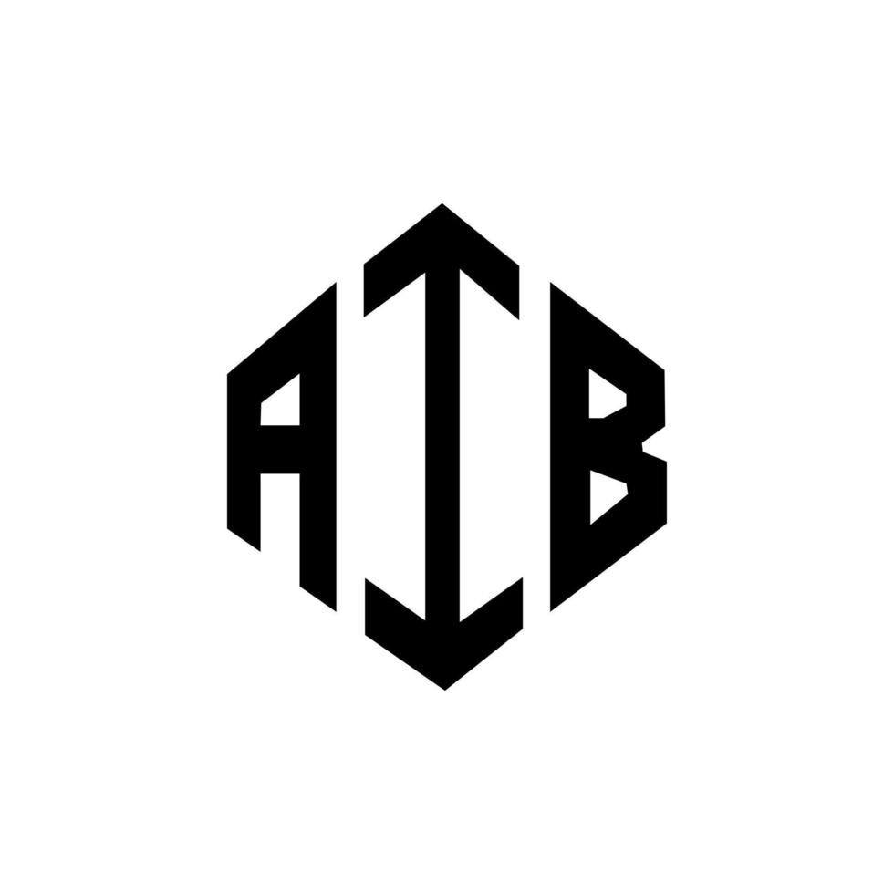 design de logotipo de carta aib com forma de polígono. aib polígono e design de logotipo em forma de cubo. modelo de logotipo de vetor hexágono aib cores brancas e pretas. aib monograma, logotipo de negócios e imóveis.