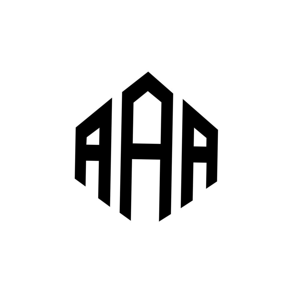 design de logotipo de letra aaa com forma de polígono. aaa polígono e design de logotipo em forma de cubo. aaa modelo de logotipo de vetor hexágono cores brancas e pretas. aaa monograma, logotipo de negócios e imóveis.