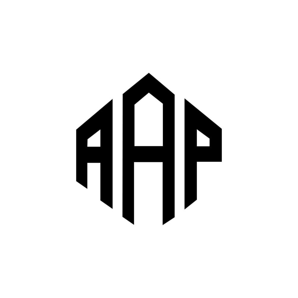 design de logotipo de carta aap com forma de polígono. aap polígono e design de logotipo em forma de cubo. modelo de logotipo de vetor hexágono aap cores brancas e pretas. monograma aap, logotipo de negócios e imóveis.