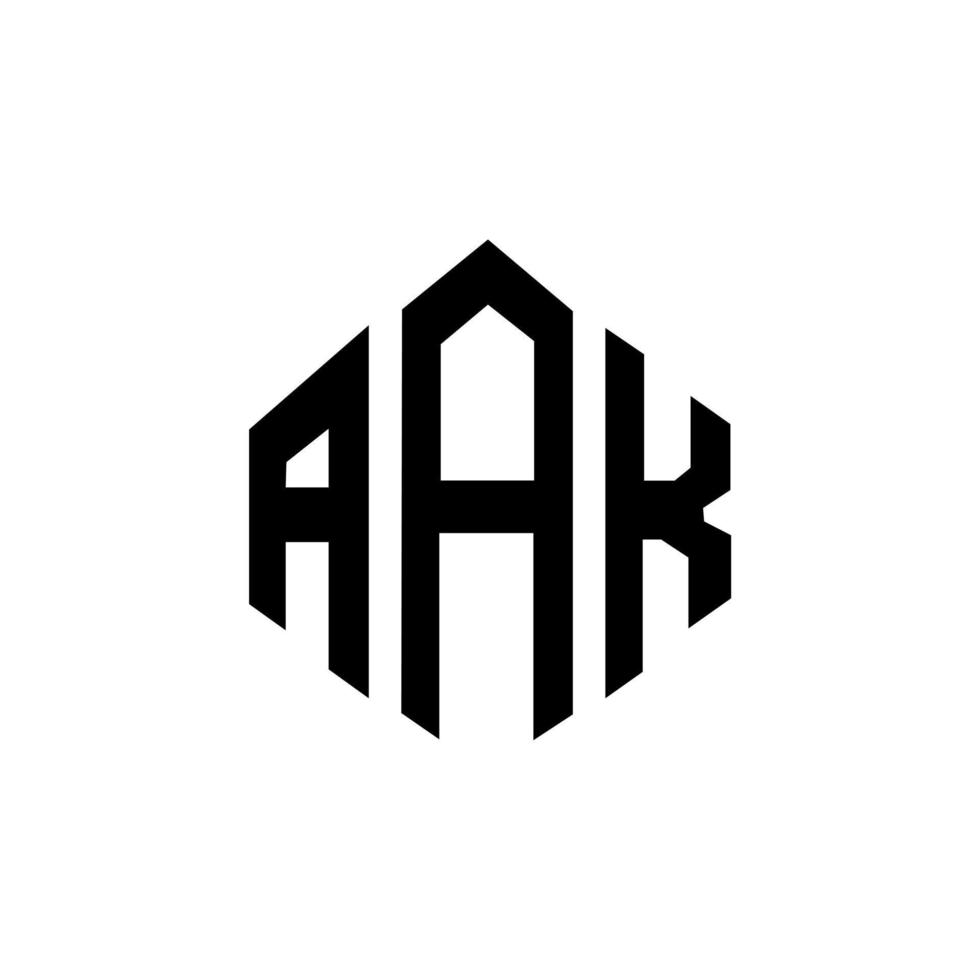 design de logotipo de carta aak com forma de polígono. aak polígono e design de logotipo em forma de cubo. modelo de logotipo de vetor hexágono aak cores brancas e pretas. aak monograma, logotipo de negócios e imóveis.