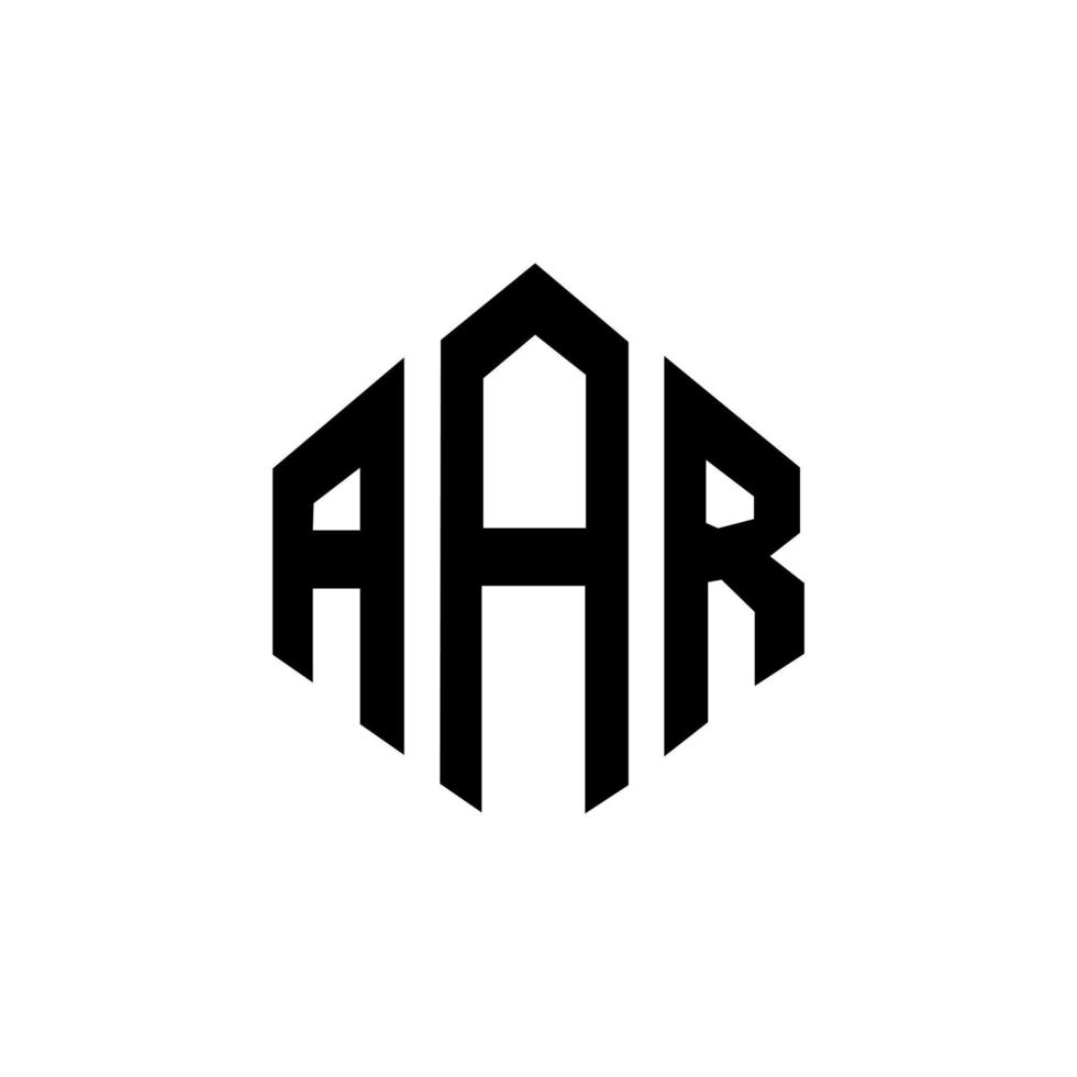 design de logotipo de carta aar com forma de polígono. Aar polígono e design de logotipo em forma de cubo. modelo de logotipo de vetor hexágono aar cores brancas e pretas. monograma aar, logotipo de negócios e imóveis.