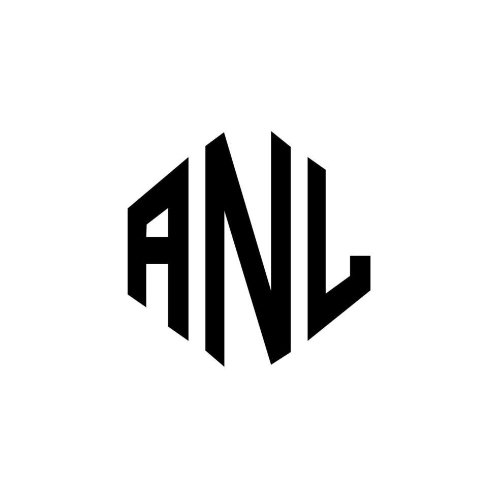 design de logotipo de carta anl com forma de polígono. anl design de logotipo em forma de polígono e cubo. anl hexágono modelo de logotipo de vetor cores brancas e pretas. anl monograma, logotipo de negócios e imóveis.