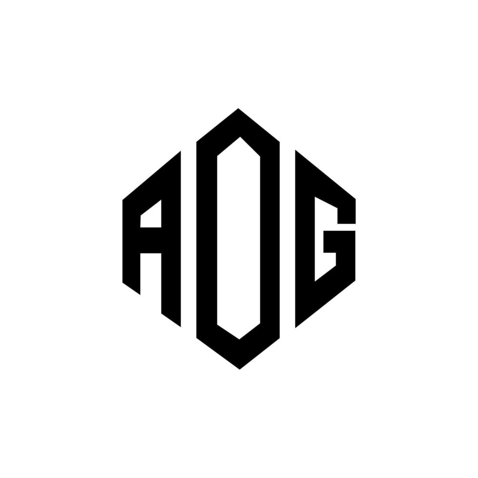 design de logotipo de carta aog com forma de polígono. polígono aog e design de logotipo em forma de cubo. modelo de logotipo de vetor hexágono aog cores brancas e pretas. monograma aog, logotipo de negócios e imóveis.