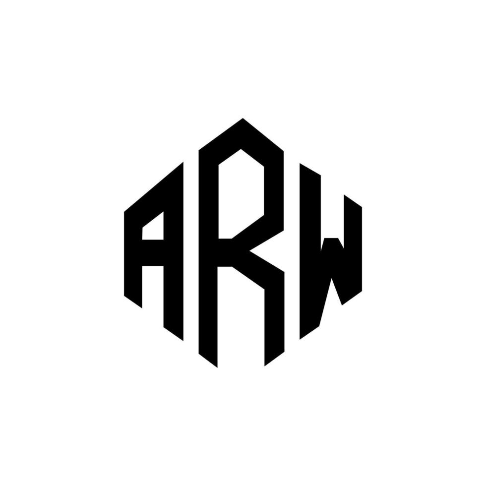 design de logotipo de carta arw com forma de polígono. arw polígono e design de logotipo em forma de cubo. modelo de logotipo de vetor arw hexágono cores brancas e pretas. monograma arw, logotipo de negócios e imóveis.