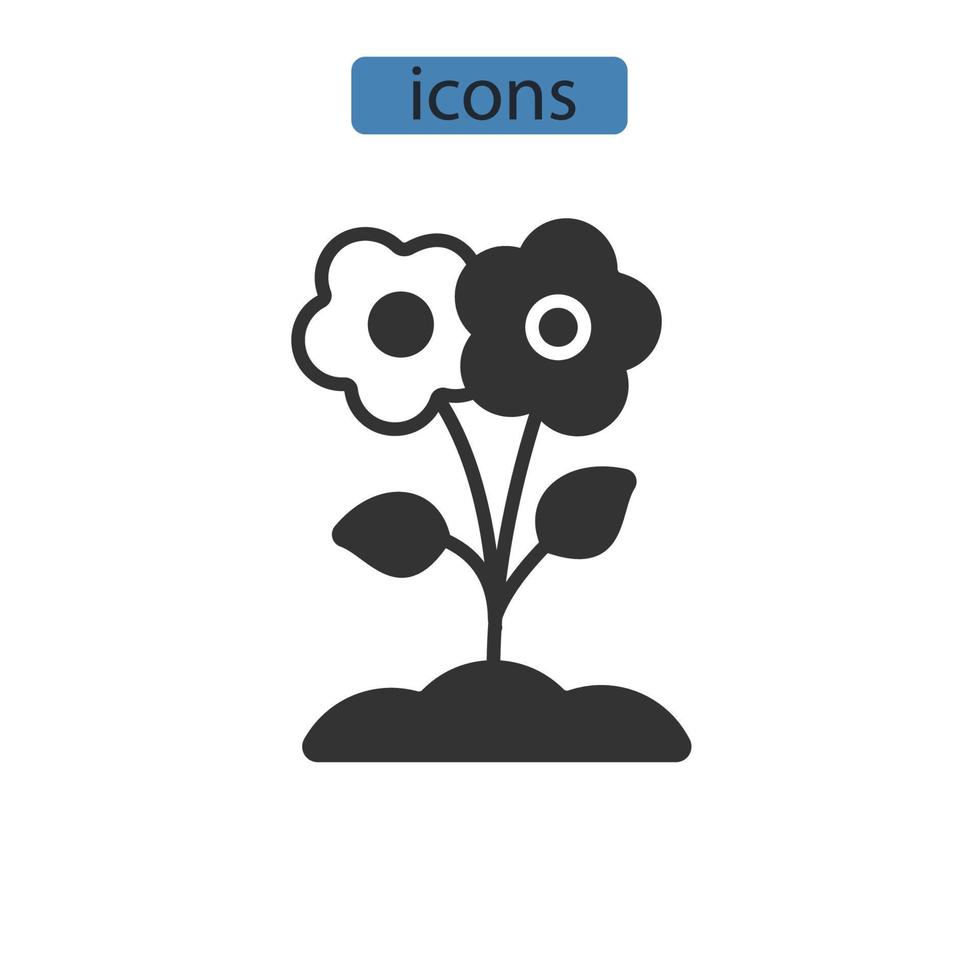 ícones de flores simbolizam elementos vetoriais para infográfico web vetor