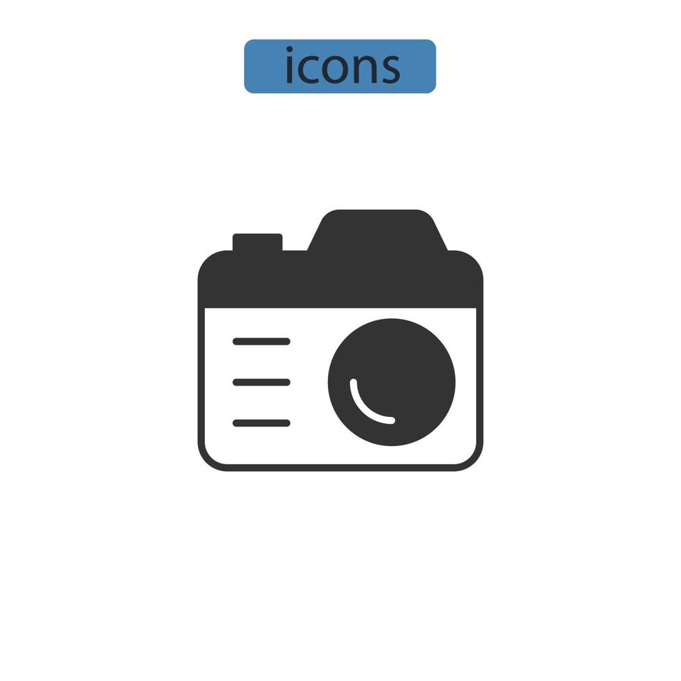 ícones de fotógrafos simbolizam elementos vetoriais para infográfico web vetor