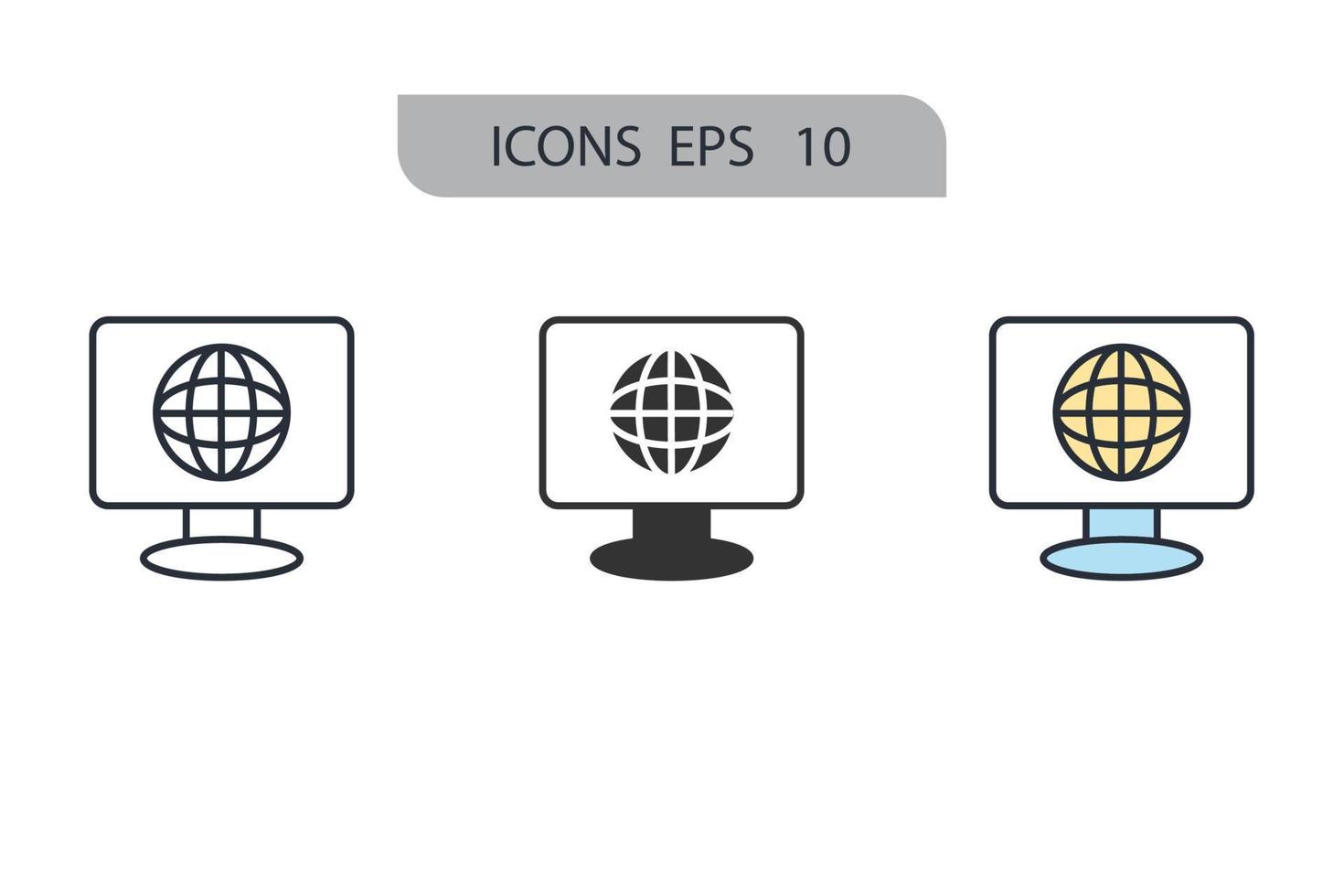 ícones de web designer símbolo elementos vetoriais para web infográfico vetor