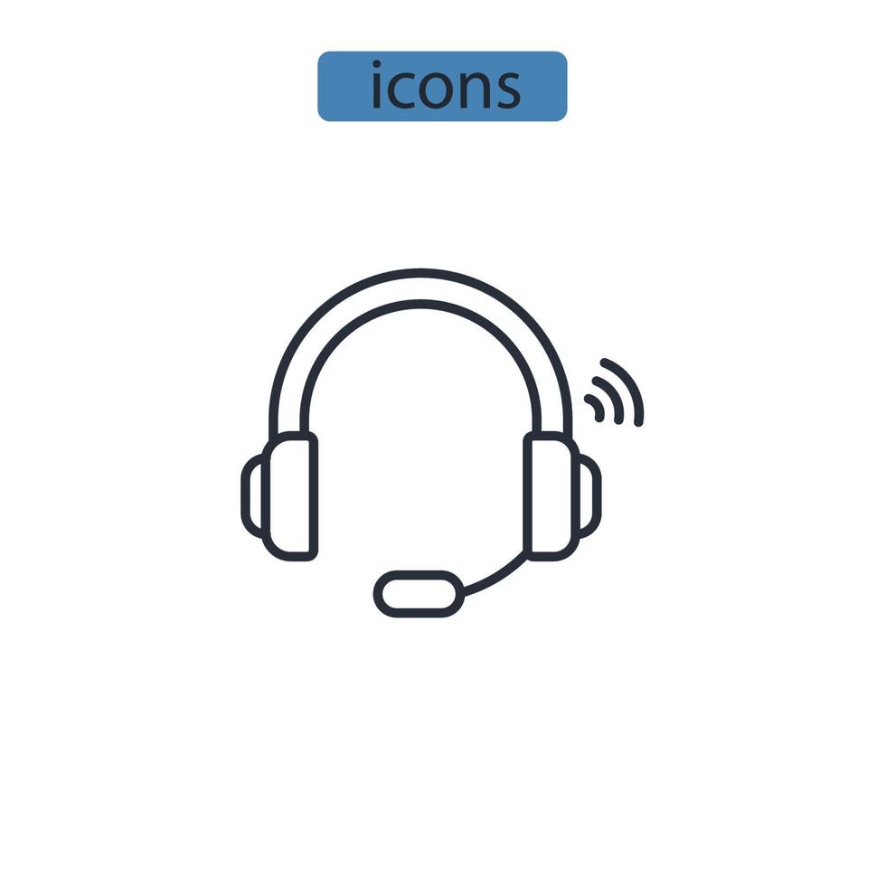 elementos de vetor de símbolo de ícones de suporte para web infográfico