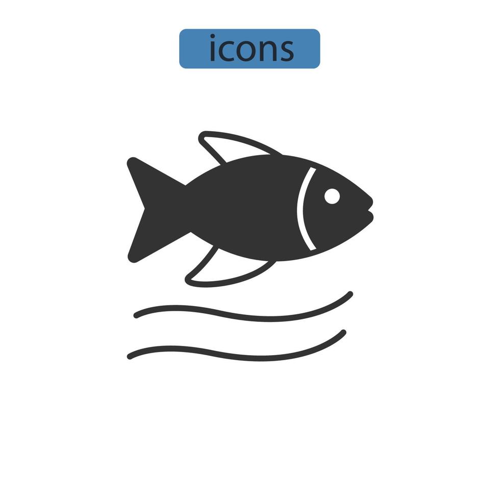ícones de peixe símbolo de elementos vetoriais para infográfico web vetor