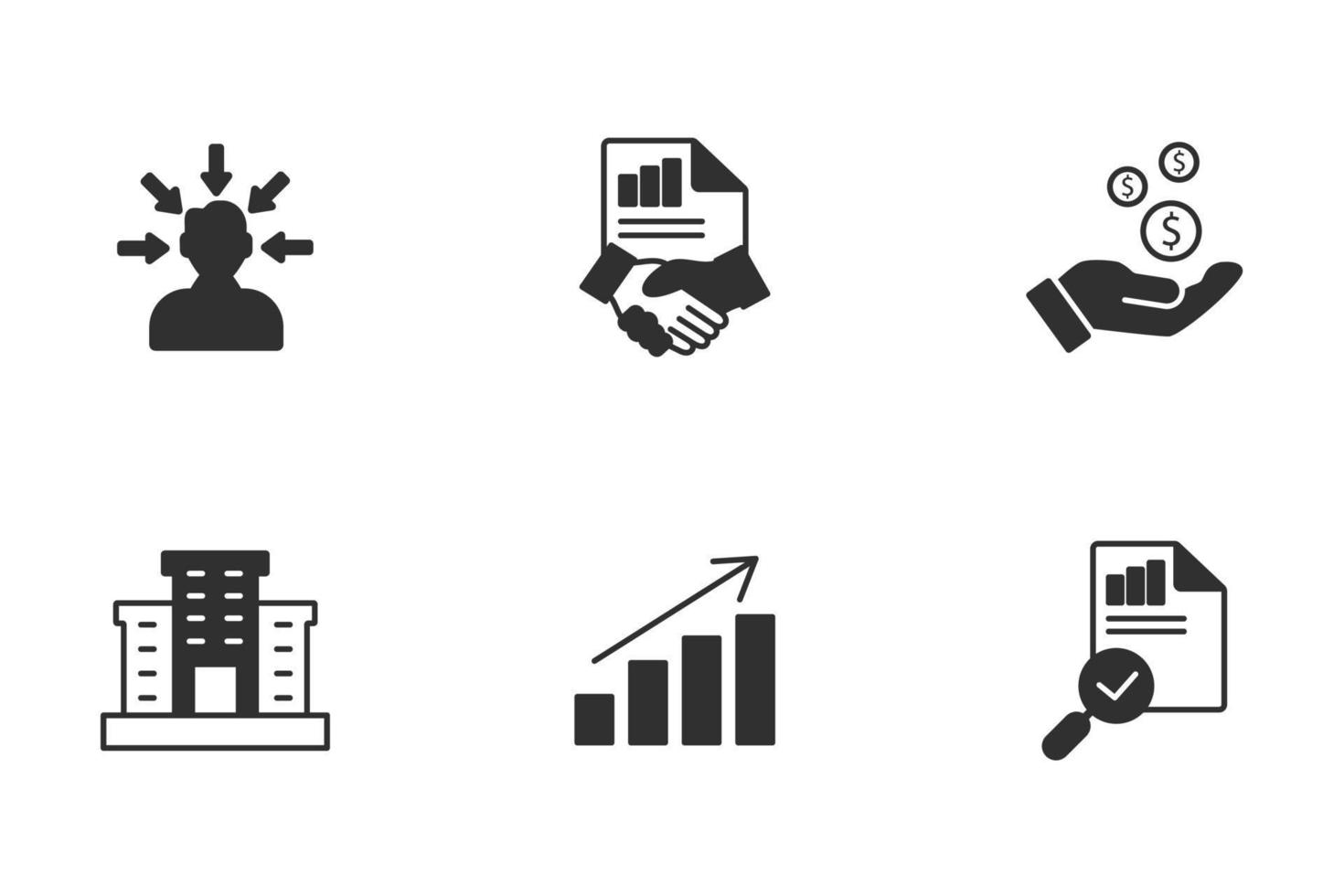 conjunto de ícones de terceirização. terceirização de elementos do vetor de símbolo de pacote para web infográfico