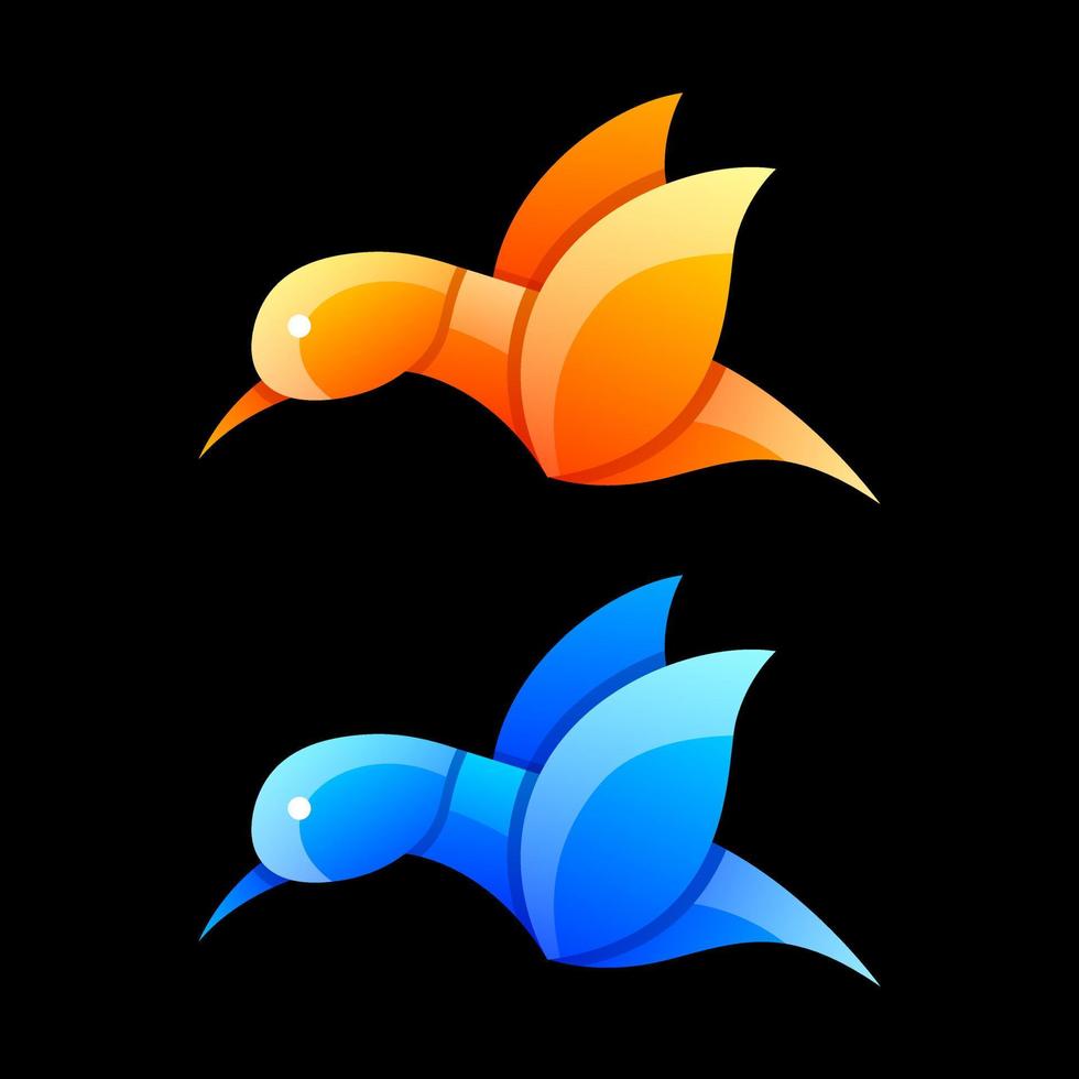 design de logotipo gradiente colorido de pássaro vetor