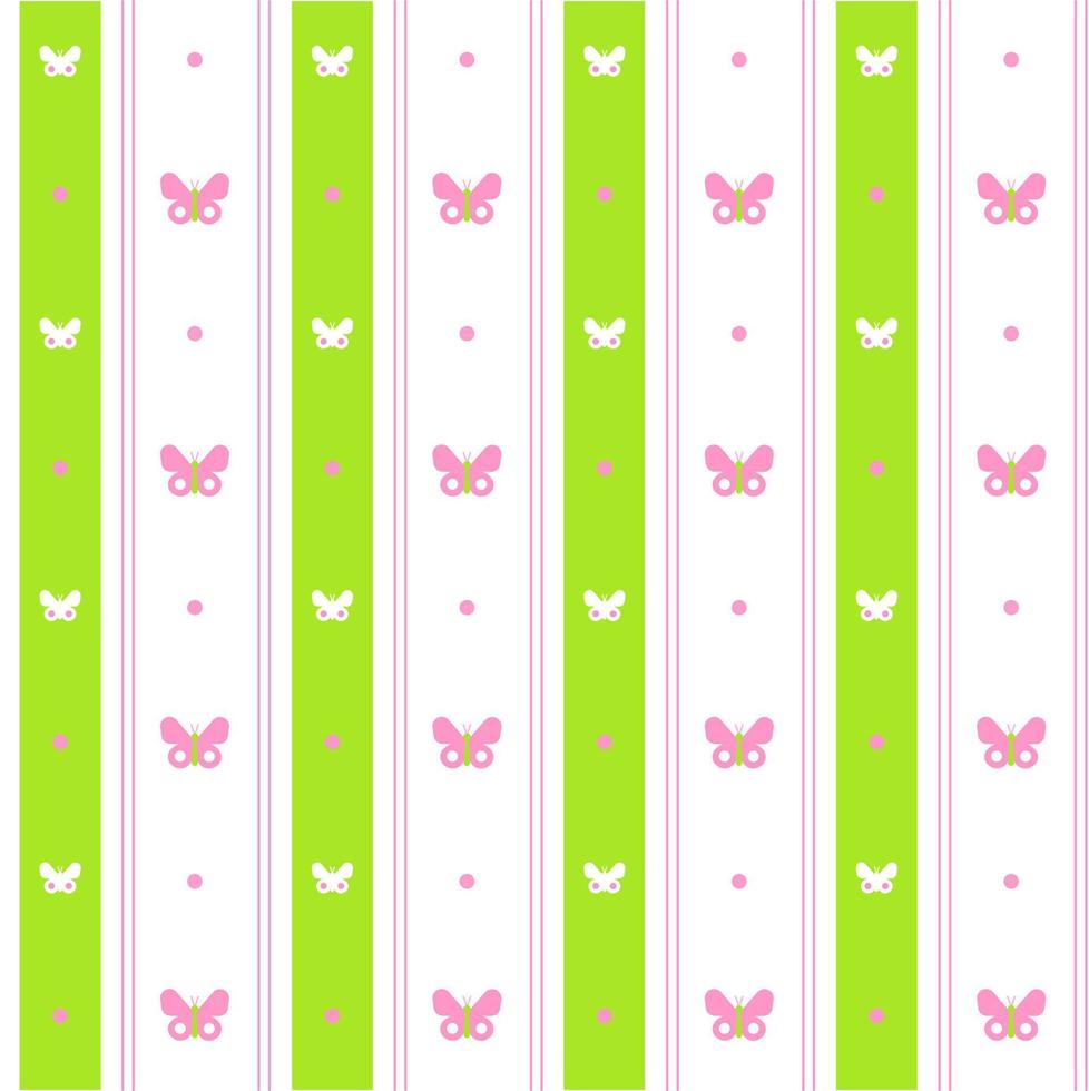 arco-íris verde rosa pastel bonito linda borboleta linha vertical listra ponto traço linha círculo sem costura padrão ilustração vetorial toalha de mesa, tapete de piquenique papel de embrulho, tapete, tecido, têxtil, cachecol vetor