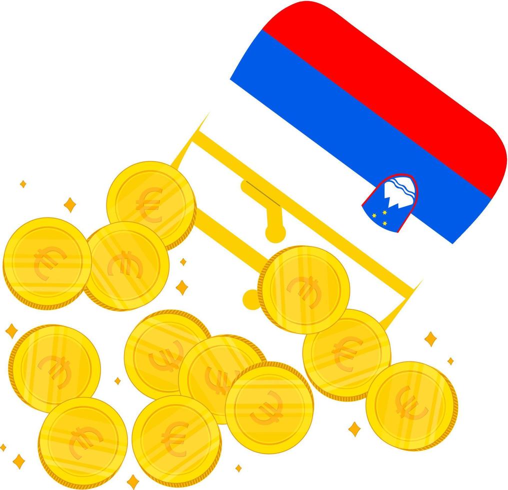 Eslovénia vector bandeira desenhada à mão, eur