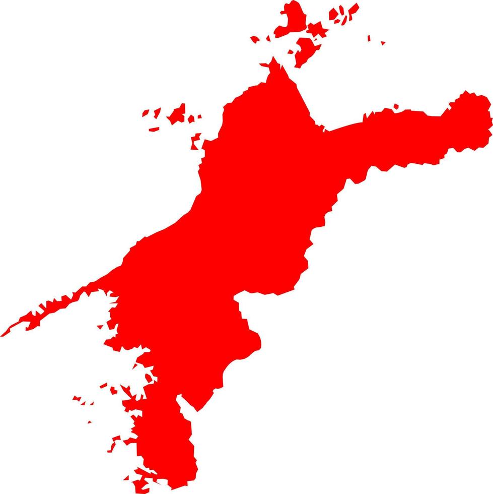 silhueta do mapa do país do Japão, mapa de ehime vetor