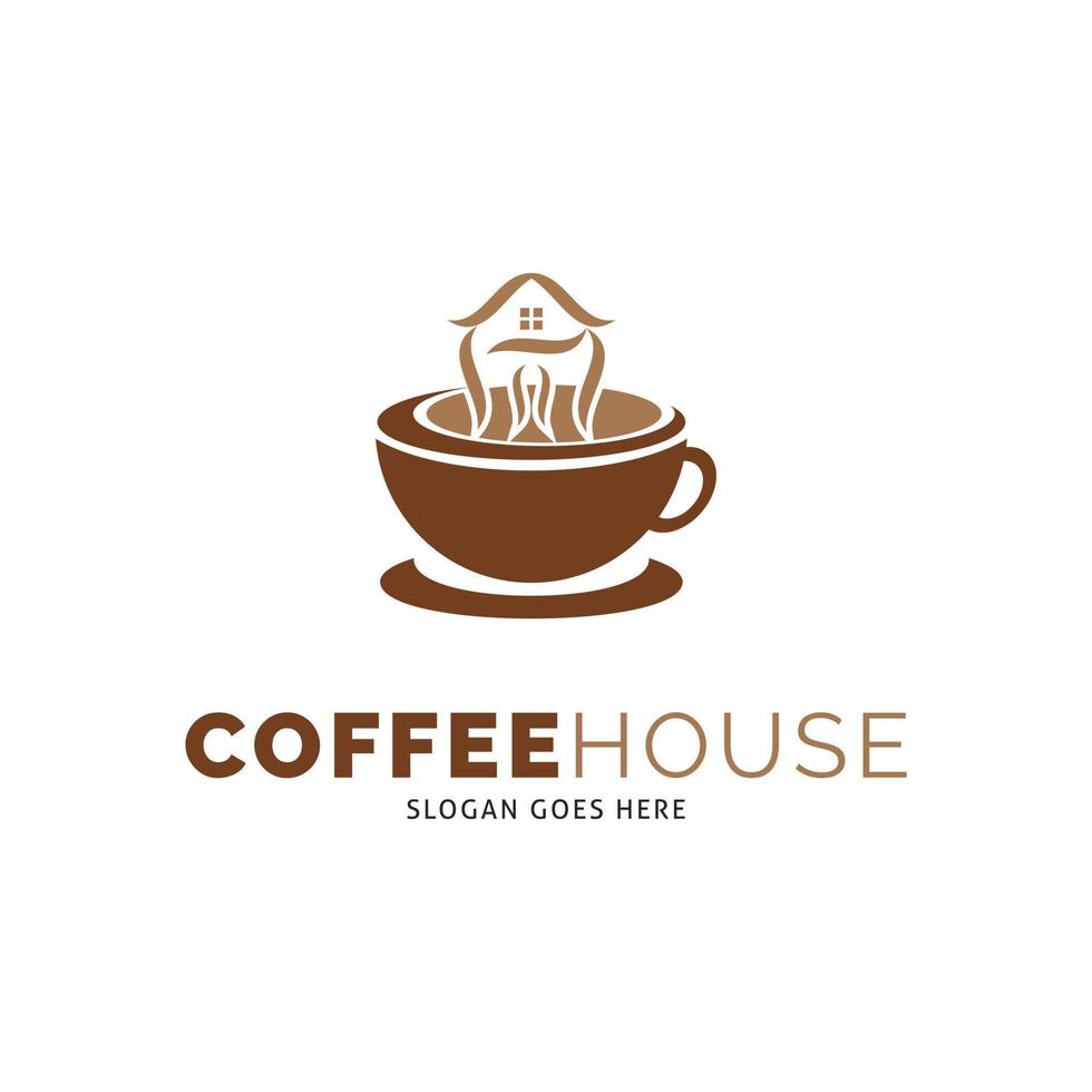 design de ilustração de modelo de logotipo de vetor de ícone de casa de café
