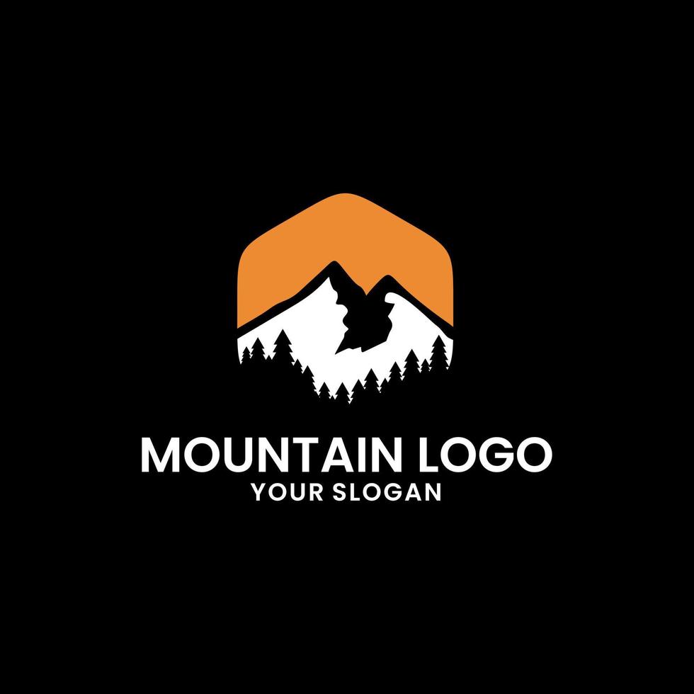 vetor de polígono de montanha de design de logotipo