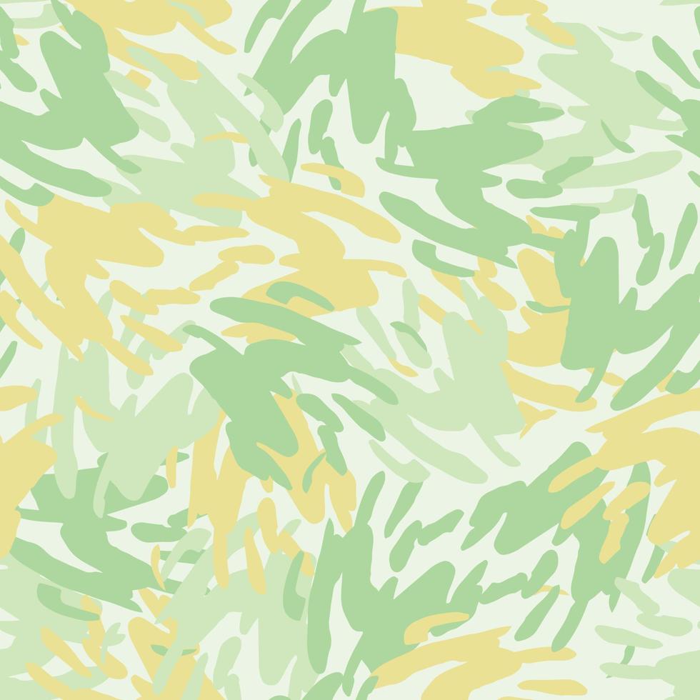 fundo de padrão de camuflagem verde e amarelo sem costura, cartão ou tecido vetor