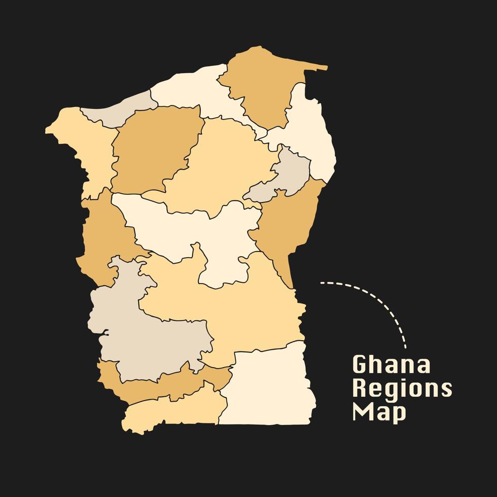 regiões de gana mapa áfrica vetor