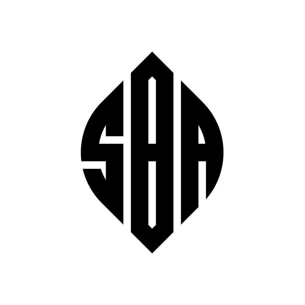 design de logotipo de carta de círculo sba com forma de círculo e elipse. letras de elipse sba com estilo tipográfico. as três iniciais formam um logotipo circular. sba círculo emblema abstrato monograma carta marca vetor. vetor