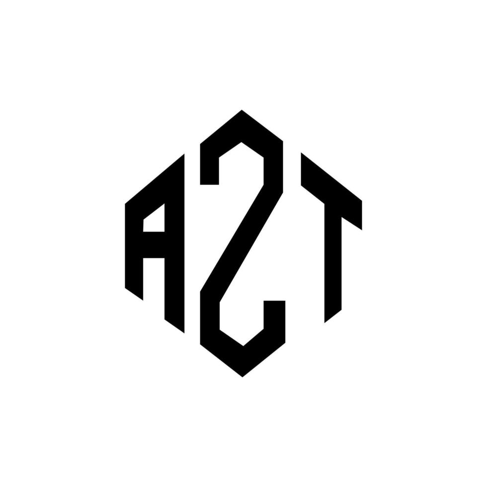 design de logotipo de carta azt com forma de polígono. azt polígono e design de logotipo em forma de cubo. modelo de logotipo de vetor azt hexágono cores brancas e pretas. azt monograma, logotipo de negócios e imóveis.