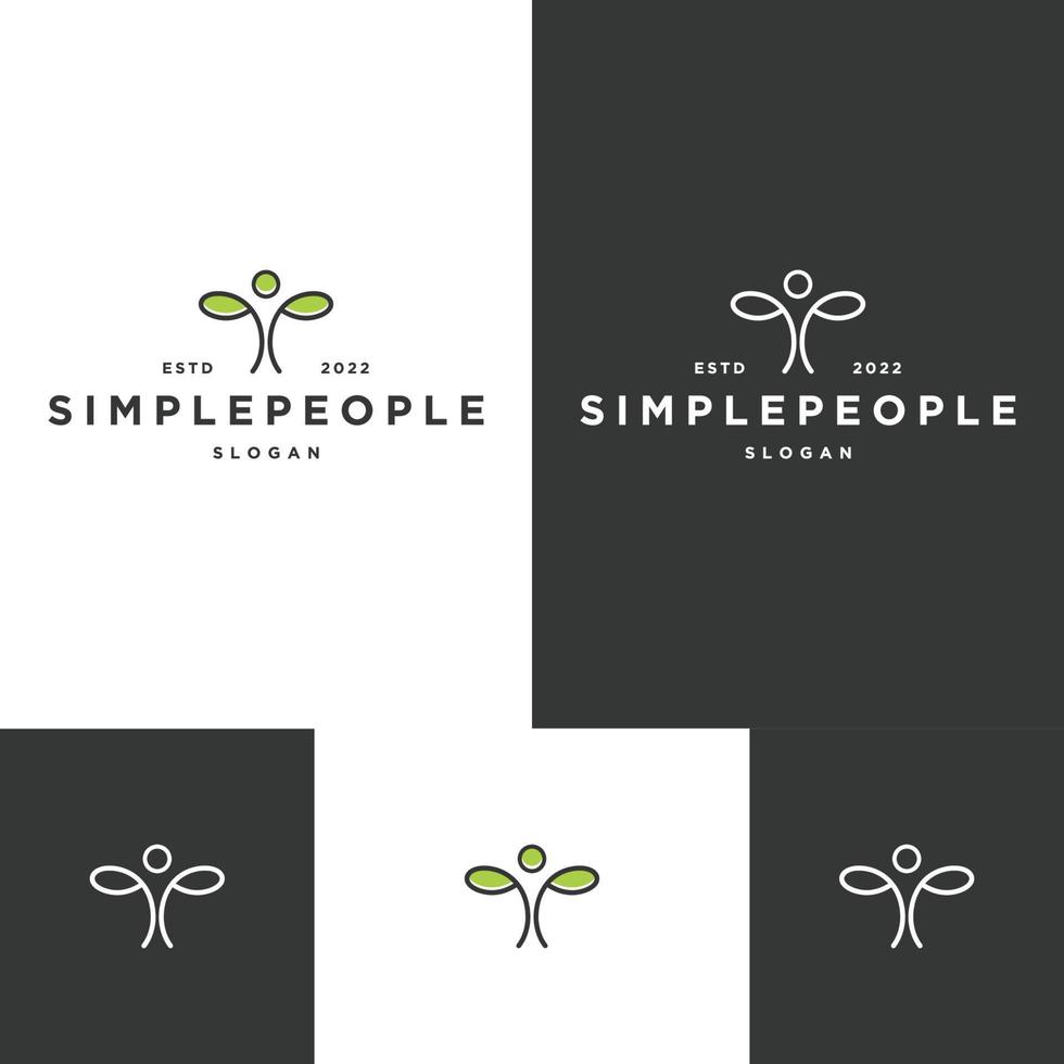 modelo de design de ícone de logotipo de pessoas simples vetor