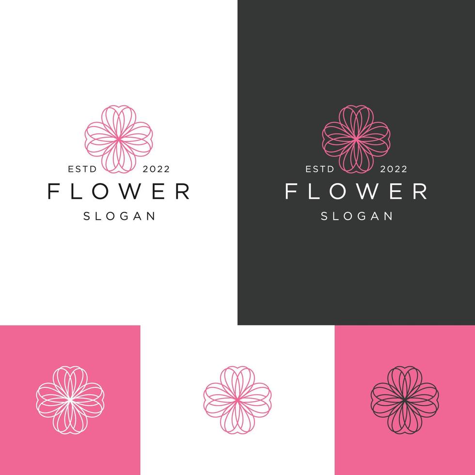 ilustração em vetor modelo de design de ícone de logotipo de flores