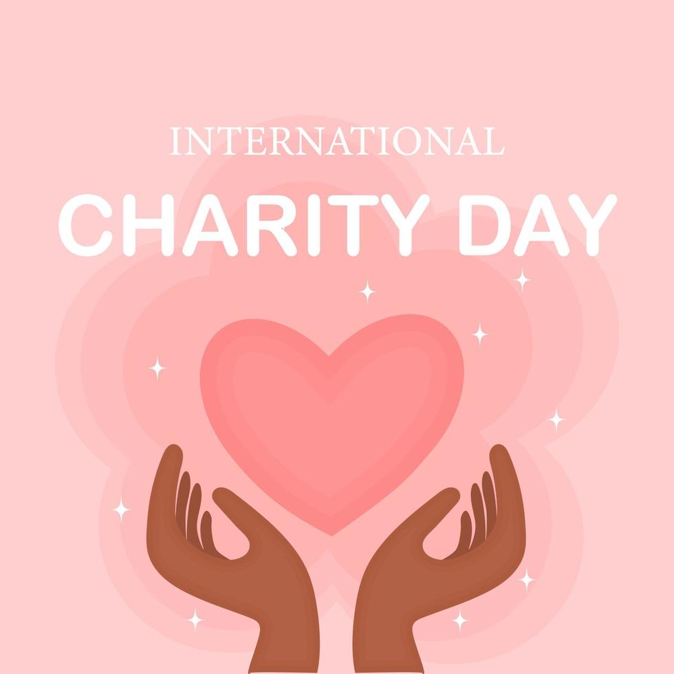 dia internacional de caridade, doação, pôster, ilustração vetorial vetor