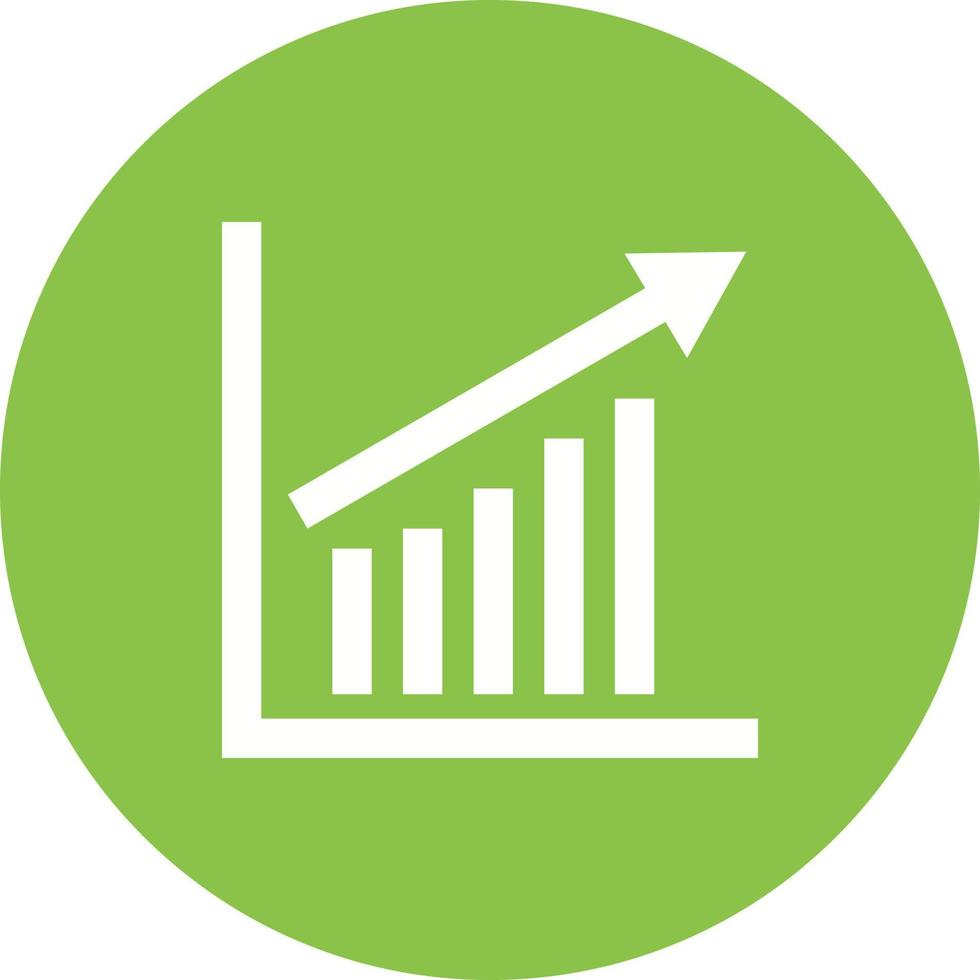 ícone de fundo de círculo de gráfico de barras de escalada vetor