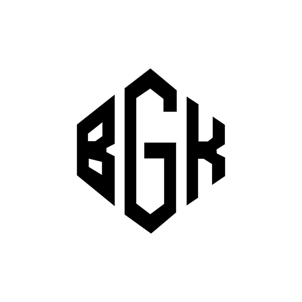 design de logotipo de letra bgk com forma de polígono. bgk polígono e design de logotipo em forma de cubo. modelo de logotipo de vetor hexágono bgk cores brancas e pretas. bgk monograma, logotipo de negócios e imóveis.