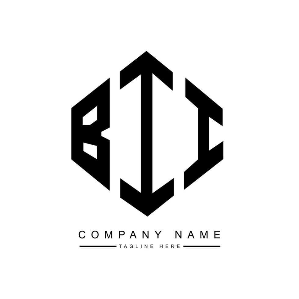 design de logotipo de carta bii com forma de polígono. bii polígono e design de logotipo em forma de cubo. bii modelo de logotipo de vetor hexágono cores brancas e pretas. bii monograma, logotipo de negócios e imóveis.