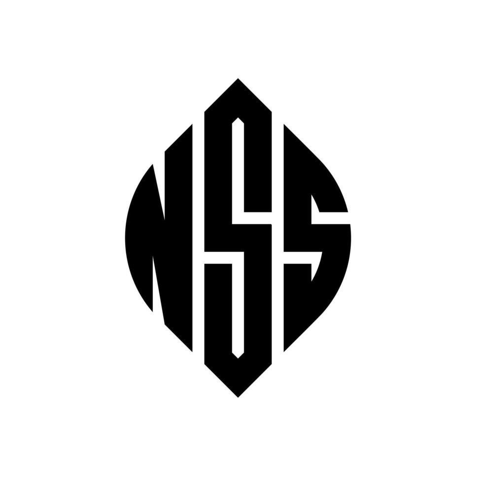 design de logotipo de carta de círculo nss com forma de círculo e elipse. letras de elipse nss com estilo tipográfico. as três iniciais formam um logotipo circular. nss círculo emblema abstrato monograma carta marca vetor. vetor