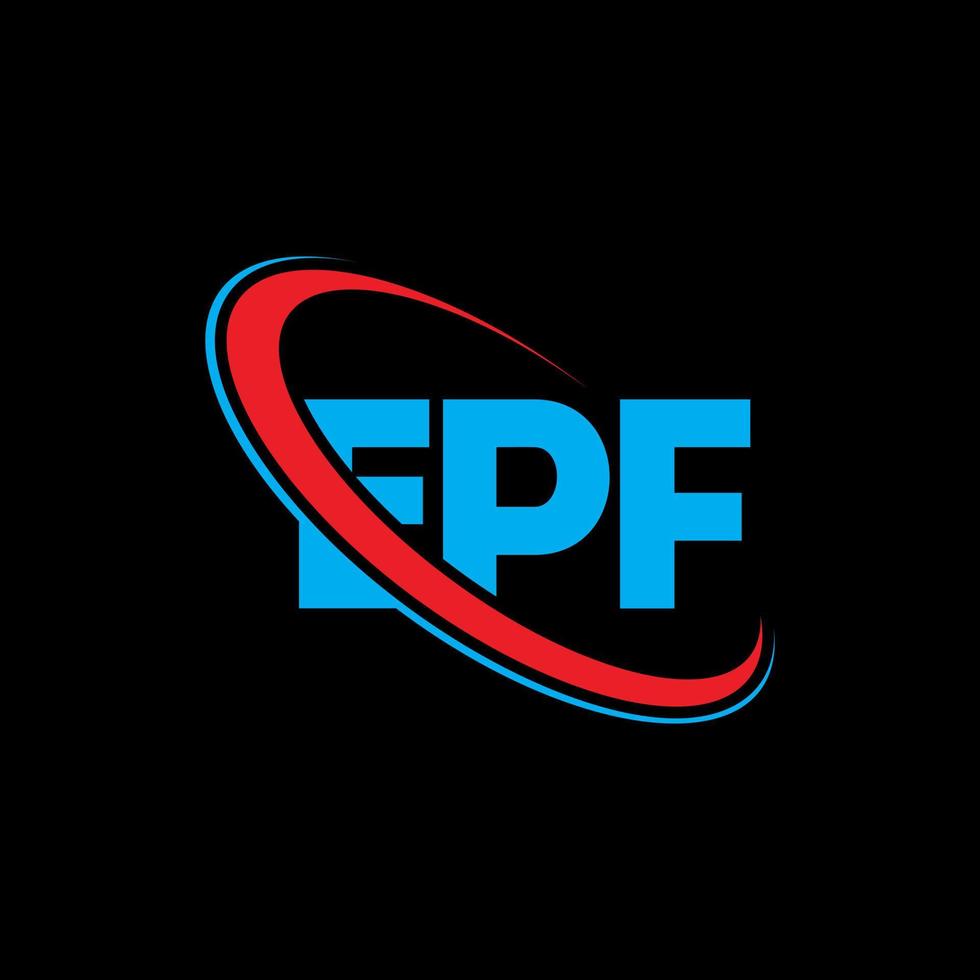 logo epf. carta epf. design de logotipo de carta epf. iniciais epf logotipo ligado com círculo e logotipo monograma maiúsculo. tipografia epf para marca de tecnologia, negócios e imóveis. vetor