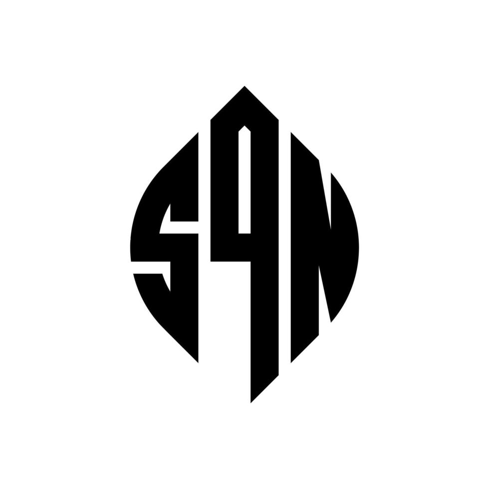 design de logotipo de letra de círculo sqn com forma de círculo e elipse. letras de elipse sqn com estilo tipográfico. as três iniciais formam um logotipo circular. sqn círculo emblema abstrato monograma carta marca vetor. vetor