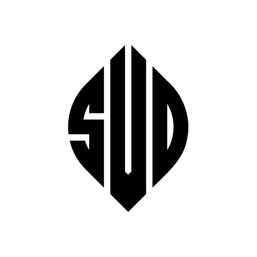 design de logotipo de carta de círculo svd com forma de círculo e elipse. letras de elipse svd com estilo tipográfico. as três iniciais formam um logotipo circular. svd círculo emblema abstrato monograma carta marca vetor. vetor