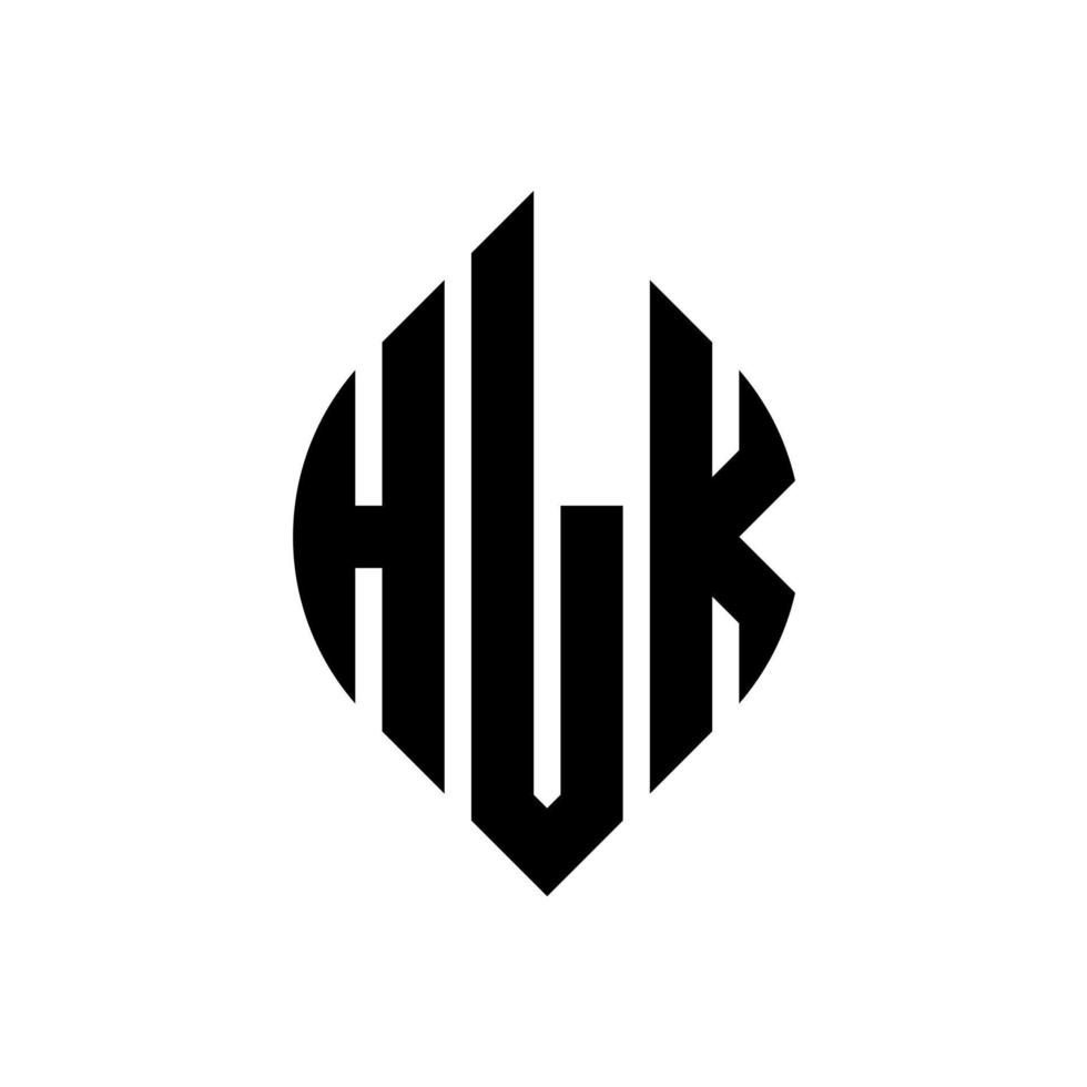 design de logotipo de letra de círculo hlk com forma de círculo e elipse. letras de elipse hlk com estilo tipográfico. as três iniciais formam um logotipo circular. hlk círculo emblema abstrato monograma carta marca vetor. vetor