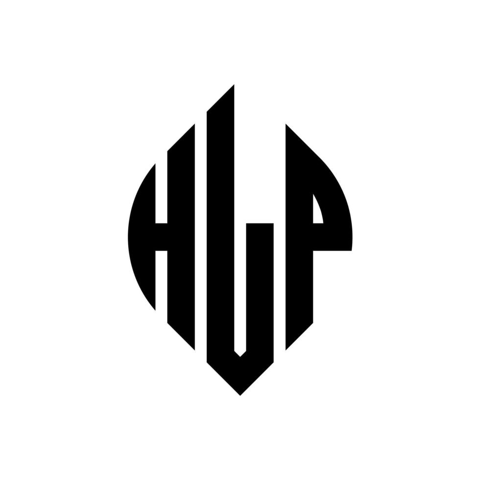 design de logotipo de carta de círculo hlp com forma de círculo e elipse. letras de elipse hlp com estilo tipográfico. as três iniciais formam um logotipo circular. hlp círculo emblema abstrato monograma carta marca vetor. vetor