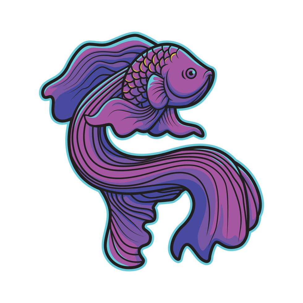 design de ilustração vetorial de peixe roxo vetor