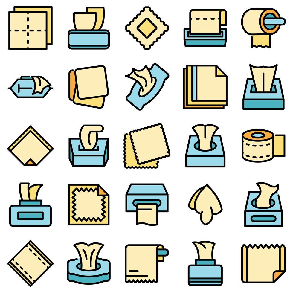 conjunto de ícones de tecido plano de vetor
