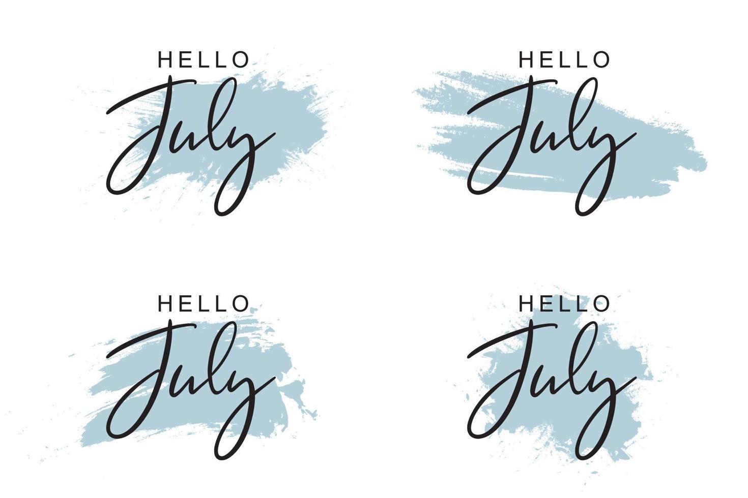 Olá saudações de julho com design de fundo suave vetor