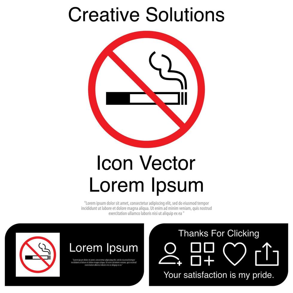 ícone de não fumar eps 10 vetor