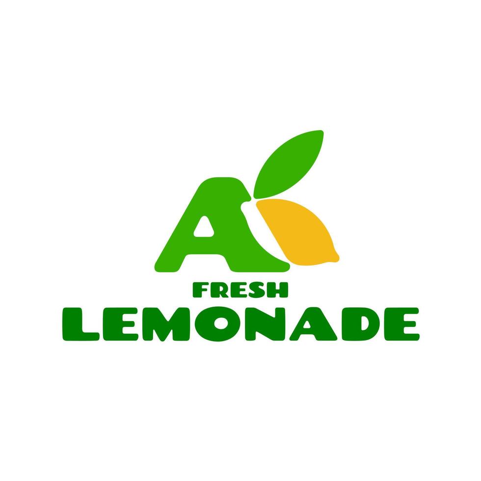 letra um logotipo de limonada vetor