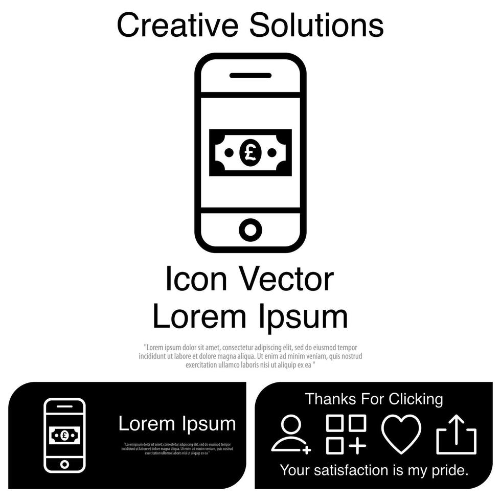 celular com ícone de dinheiro eps 10 vetor