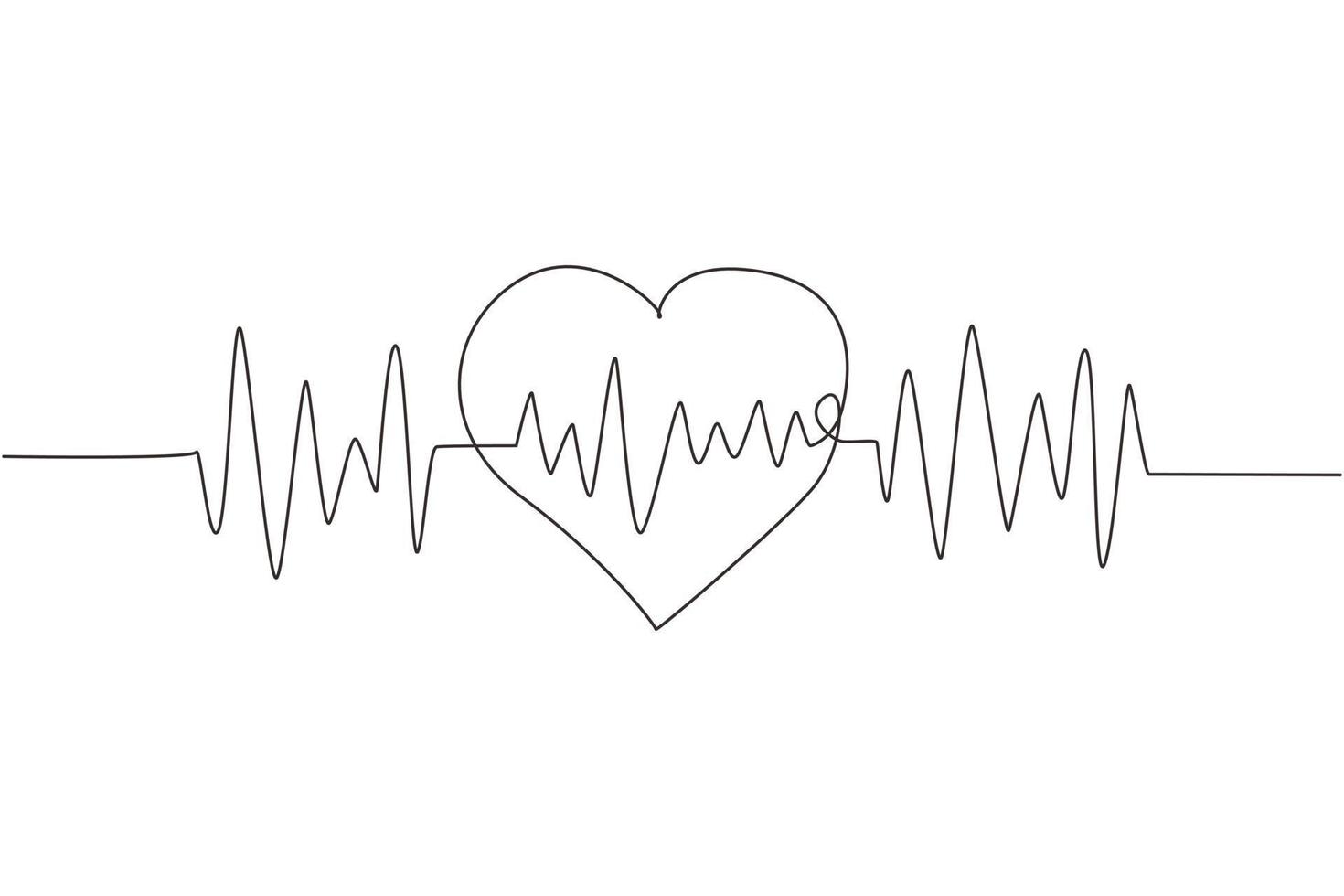 ícone de logotipo de pulso de coração de desenho de linha contínuo. cores vermelho e branco. batimento cardíaco solitário, eletrocardiograma. bela saúde, formação médica. ilustração gráfica de vetor de desenho de linha única
