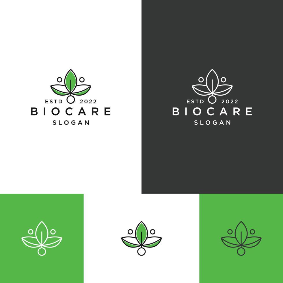 modelo de design de ícone de logotipo de cuidados biológicos vetor