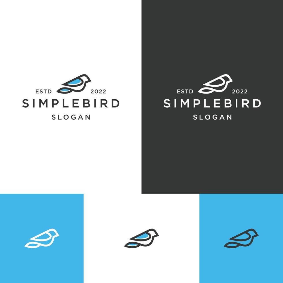 modelo de design de ícone de logotipo de pássaro simples vetor