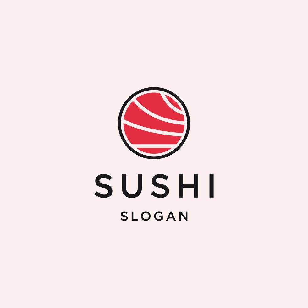 modelo de design plano de ícone de logotipo de sushi vetor