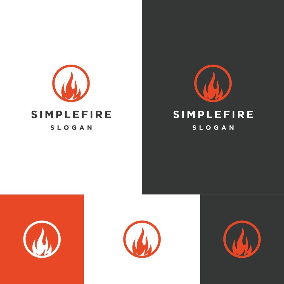 modelo de design plano de ícone de logotipo de fogo simples vetor