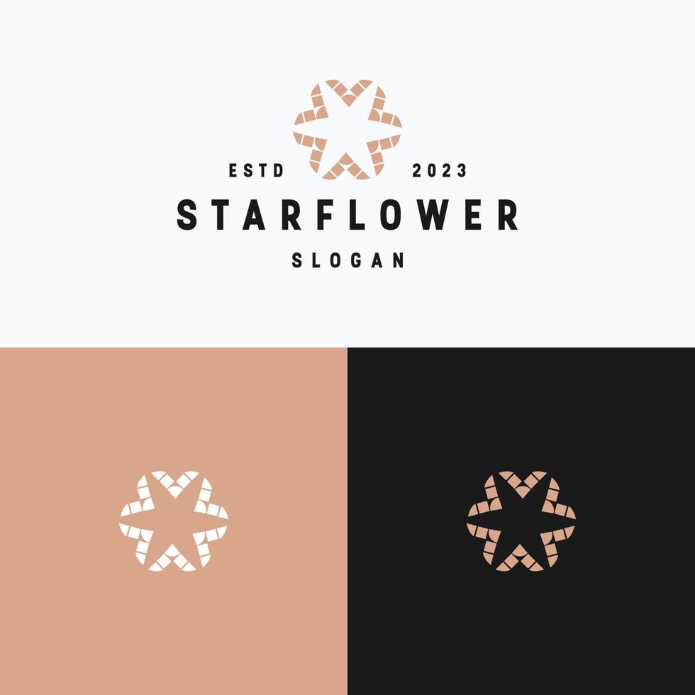 modelo de design plano de ícone de logotipo de flor estrela vetor